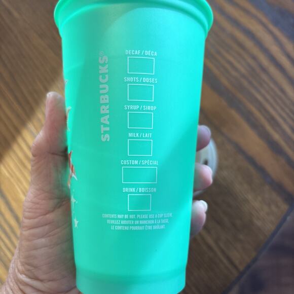 STARBUCKS 2024 CHRISTMAS REUSABLE GREEN CUP 16 Oz ~ NEW!! - Picture 4 of 4